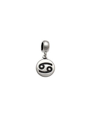 Pingente AG Berloque (Envelhecida) Signo Cancer Liso c/ Simbolo Reticulado - G5 - 11mm x 22mm - 1.45gr