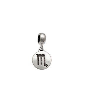 Pingente AG Berloque (Envelhecida) Signo Escorpiao Liso c/ Simbolo Reticulado - G5 - 11mm x 22mm - 1.41gr