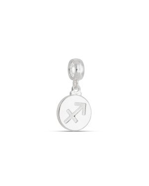 Pingente AG Berloque (SEM Envelher) Signo Sagitario Liso c/ Simbolo Reticulado - G5 - 11mm x 22mm - 1.49gr