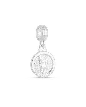 Pingente AG Berloque (SEM Envelher) Signo Aquario Liso c/ Simbolo Reticulado - G5 - 11mm x 22mm - 1.50gr