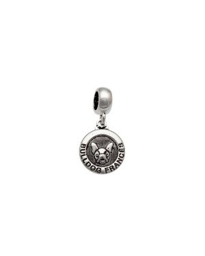 Pingente AG (Envelhecida) Berloque Cachorro Bulldog Frances - G5 - 11mm x 23mm - 1.52gr