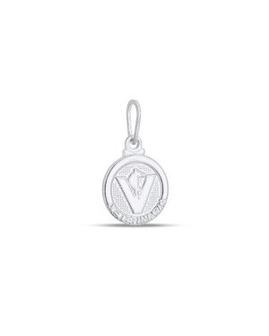 Pingente AG (SEM Envelhecer) Redondo 11mm Profissao "Veterinaria"  - G3 - 11mm x 19mm - 0.88gr