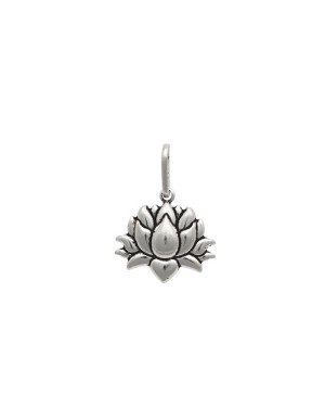 Pingente AG (Envelhecida) Flor de Lotus 12mm - G3 - 15mm x 20mm - 1.05gr