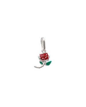 Pingente AG Rosa 8mm (c/ Resina) - G6 - 7mm x 15mm - 0.34gr