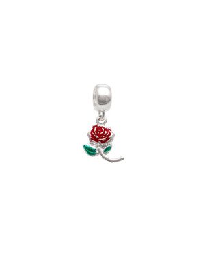 Pingente AG Berloque Rosa 8mm c/ Resina - G5 - 1mm x 1mm - 0.84gr