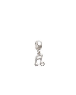 Pingente AG (Berloque) Nota Musical 8mm c/ Pedra Chaton - G5 - 6mm x 17mm - 0.82gr