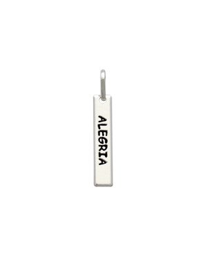 Pingente AG Placa 20x4 Alegria c/ Resina - G5 - 4mm x 26mm - 0.74gr