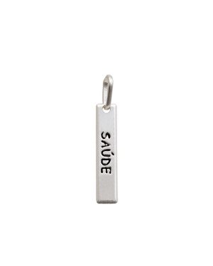 Pingente AG Placa 20x4 Saude c/ Resina - G5 - 4mm x 26mm - 0.74gr