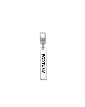 Pingente AG Berloque Placa 20x4 Fortuna c/ Resina - G5 - 4mm x 28mm - 1.24gr