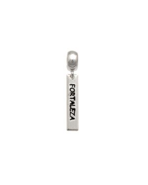 Pingente AG Berloque Placa 20x4 Fortaleza c/ Resina - G5 - 4mm x 28mm - 1.27gr