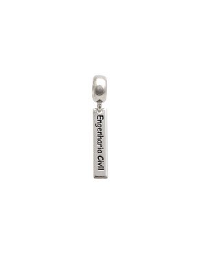 Pingente AG Berloque Placa 20x4 Profissao Eng Civil c/ Resina - G5 - 4mm x 28mm - 1.30gr