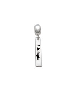 Pingente AG Berloque Placa 20x4 Profissao Psicologia c/ Resina - G5 - 4mm x 28mm - 1.28gr
