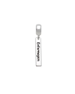 Pingente AG Berloque Placa 20x4 Profissao Enfermagem c/ Resina - G5 - 4mm x 28mm - 1.26gr
