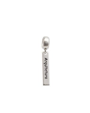 Pingente AG Berloque Placa 20x4 Profissao Arquitetura c/ Resina - G5 - 4mm x 28mm - 1.31gr