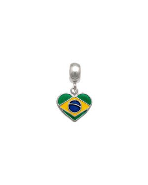 Pingente AG (Berloque) Bandeira do Brasil c/ Resina - G5 - 12mm x 21mm - 1.32gr