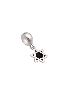 Pingente AG Berloque Estrela Davi 10mm c/ Resina - G5 - 10mm x 20mm - 1.02gr