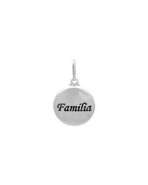 Pingente AG Redondo Liso "Familia" (Resina) - G3 - 15mm x 24mm - 1.65gr