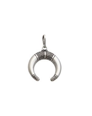 Pingente AG (Envelhecida) Chifre Boho  - G3 - 20mm x 30mm - 1.61gr