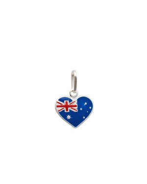 Pingente AG Coracao 12mm Bandeira "Australia" (Resina) - G5 - 12mm x 17mm - 0.81gr