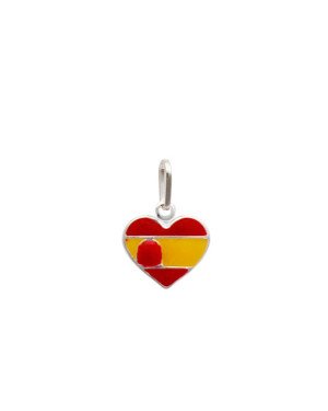 Pingente AG Coracao 12mm Bandeira "Espanha" (Resina) - G5 - 12mm x 17mm - 0.80gr