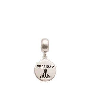 Pingente AG Berloque Medalha "Gratidao" 11mm (Resina) - G5 - 11mm x 21mm - 1.45gr