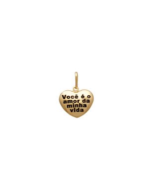 Pingente Coracao "Voce e o Amor da Minha Vida" (Resina) - 00 - 26mm x 21mm - 1.15gr