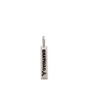 Pingente AG Placa Estampada Gratidao  (Resina) - G5 - 4mm x 24mm - 0.75gr