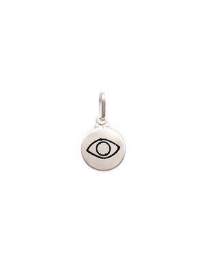 Pingente AG Redondo Liso 11mm c/ Olho Grego (Resina) - G3 - 11mm x 20mm - 0.99gr