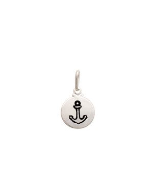 Pingente AG Redondo Liso 11mm c/ Ancora (Resina) - G3 - 11mm x 20mm - 0.88gr