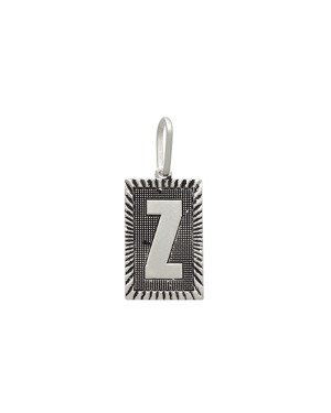 Pingente AG Retangulo Letra Z Borda Diamantada (Envelhecido) - G1 - 13mm x 30mm - 2.29gr