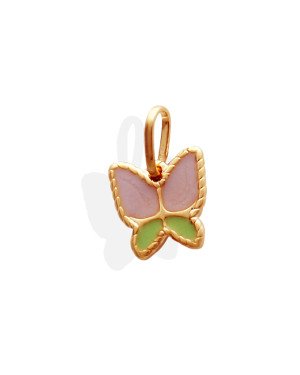 PIngente Borboleta Borda Torcida (Lavanda/Verde Tropical) - 00 - 10mm x 15mm - 0.56gr