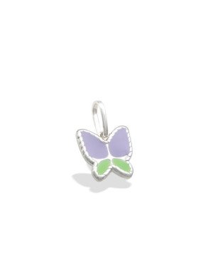 Pingente AG Borboleta Borda Torcida (Lavanda/Verde Tropical) - G5 - 10mm x 15mm - 0.69gr
