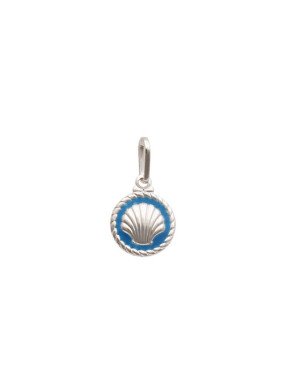 Pingente AG Redondo Torcido 11mm c/ Concha (Coral) - G5 - 11mm x 20mm - 0.95gr