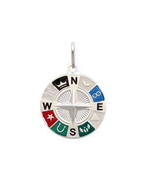Pingente AG Bussola 20mm c/ Resina - G5 - 20mm x 29mm - 2.72gr