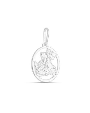 Pingente AG Oval Vazado Sao Jorge (S/ Envelhecer) - G1 - 13mm x 23mm - 1.22gr