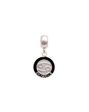 Pingente AG Berloque Redondo Reticulado Signo Cancer (Resina) - G5 - 12mm x 25mm - 1.59gr