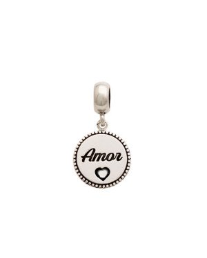 Pingente AG Berloque Amor  (Envelhecido) - G5 - 12mm x 25mm - 1.60gr