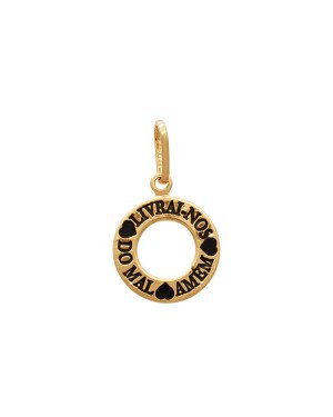 Pingente Medalha Vaz "Livrai-Nos Do Mal Amem" (Resina) - 00 - 13mm x 22mm - 0.70gr