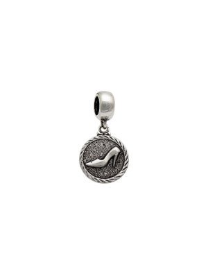 Pingente AG Berloque Envelhecido Sapato Princesa - G5 - 12mm x 25mm - 1.70gr