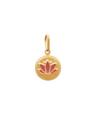 Pingente c/ Flor de Lotus (Resina/Rosa Claro) - 00 - 12mm x 21mm - 0.83gr