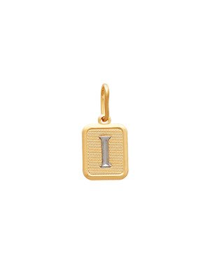 Pingente Retangular Letra I (Rodio) - 00 - 10mm x 20mm - 1.03gr
