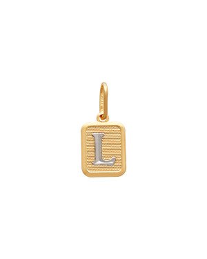 Pingente Retangular Letra L (Rodio) - 00 - 10mm x 20mm - 1.04gr