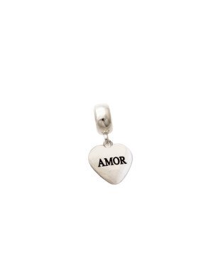 Pingente AG Berloque Coracao Liso Amor (Verso/Love) - G5 - 10mm x 21mm - 1.34gr