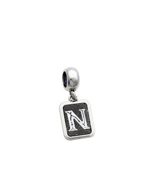 Pingente AG Berloque Envelhecido Retangular Letra N - G5 - 10mm x 23mm - 1.84gr