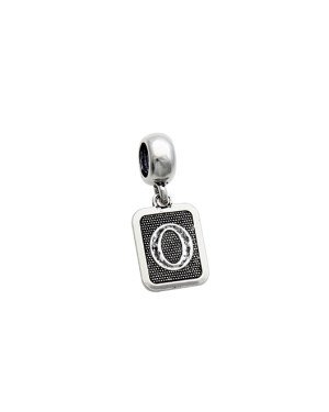 Pingente AG Berloque Envelhecido Retangular Letra O  - G5 - 10mm x 23mm - 1.84gr
