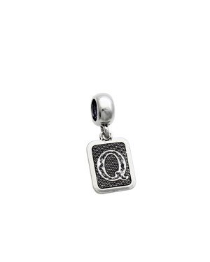 Pingente AG Berloque Envelhecido Retangular Letra Q  - G5 - 10mm x 23mm - 1.94gr