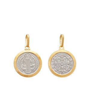 Pingente Sao Bento Borda Lisa (Rodio 2 Lados) - 00 - 20mm x 31mm - 2.13gr
