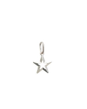 Pingente AG Estrela Vazada Diamantada 10mm - G5 - 10mm x 18mm - 0.36gr