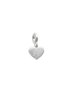 Pingente AG Berloque Coracao Letra "M" - G5 - 8mm x 18mm - 0.81gr