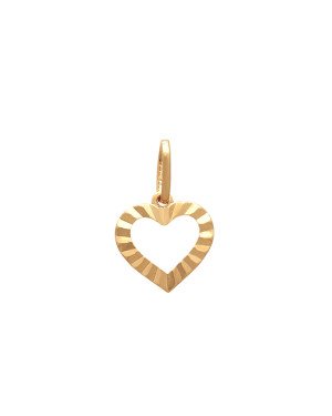 Pingente Coracao 10mm Vazado Borda Diamantada  - 00 - 11mm x 17mm - 0.35gr